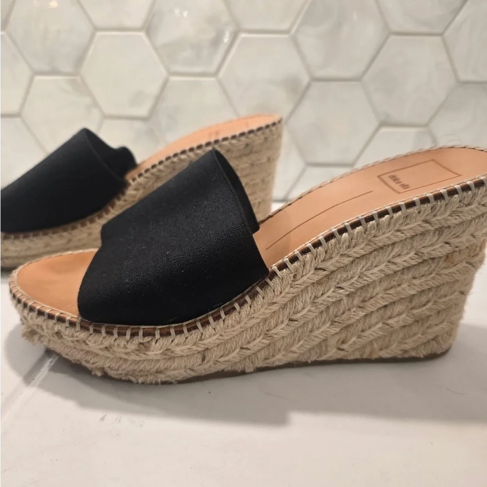 Dolce Vita Espadrille Wedge Sandals Black No Size Google Says 9.5-10?
